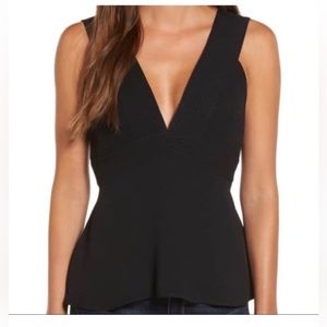 Trouve Black Sleeveless V-Neck Tank Top XS